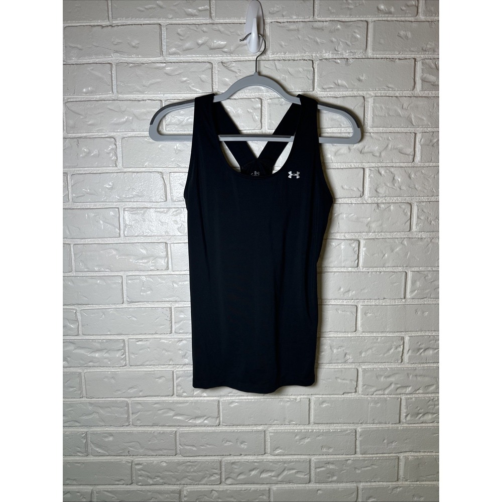 Under Armour Top Womens M Tank Black Heatgear Activewear Athleisure‎ Sports